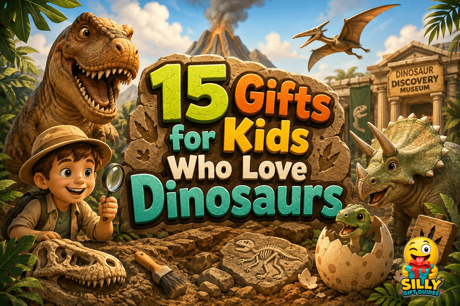 15 Gifts for Kids Who Love Dinosaurs guide cover
