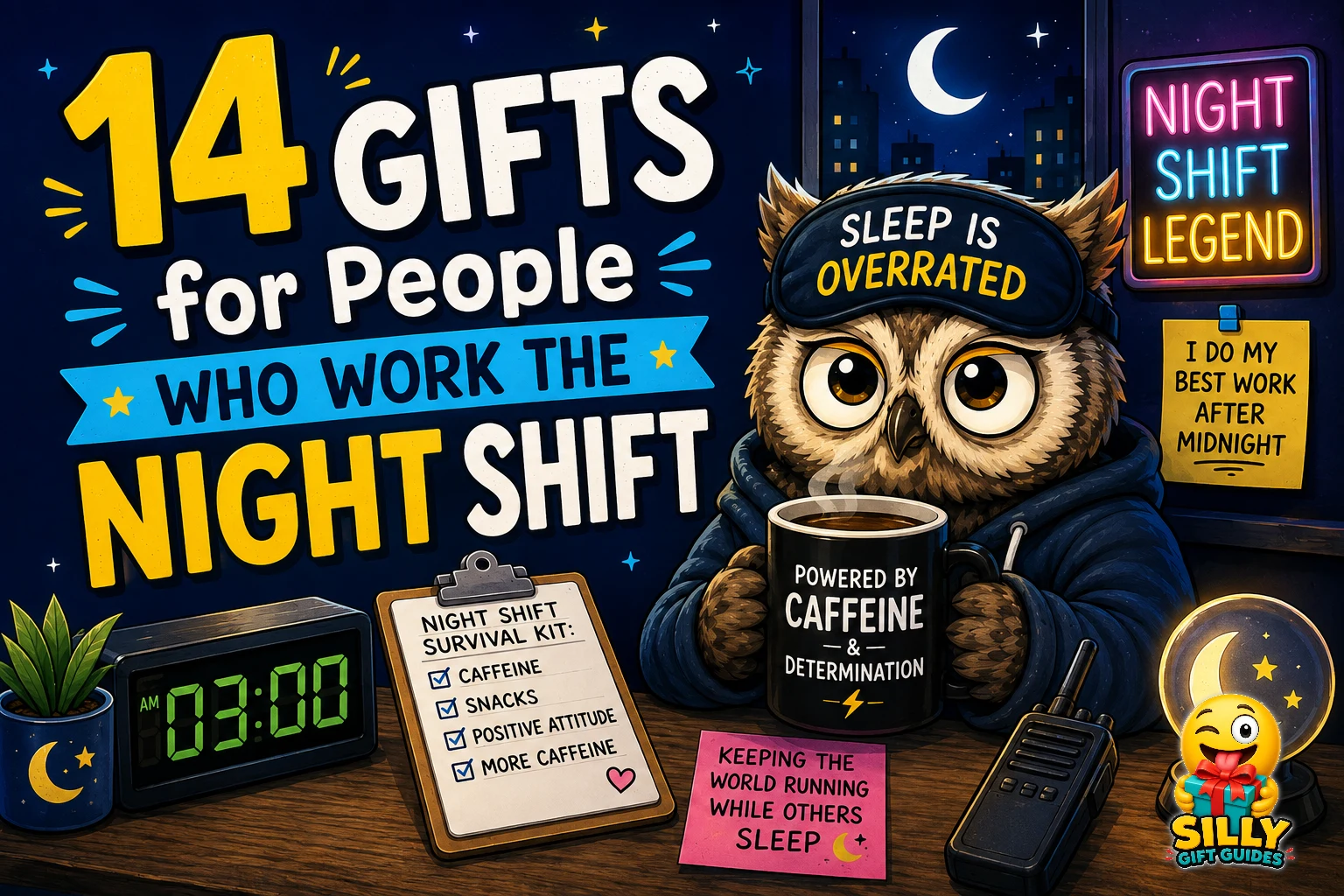 14 Gifts for People Who Work the Night Shift guide cover