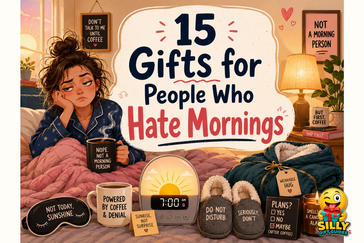 15 Gifts for People Who Hate Mornings guide cover